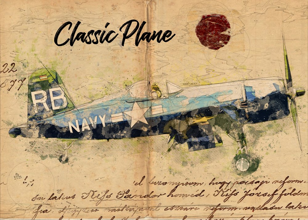 Vintage Jagdflugzeug von Lembayung senja studio [Vintage Poster]