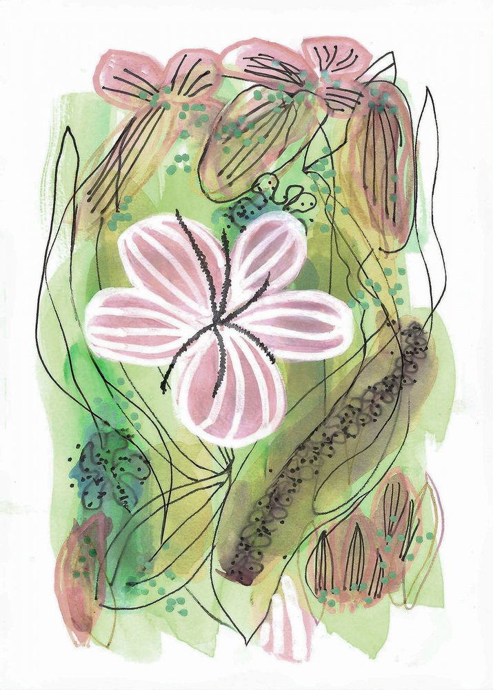 Abstrakte Rosa Blume von Lori Ann Folz