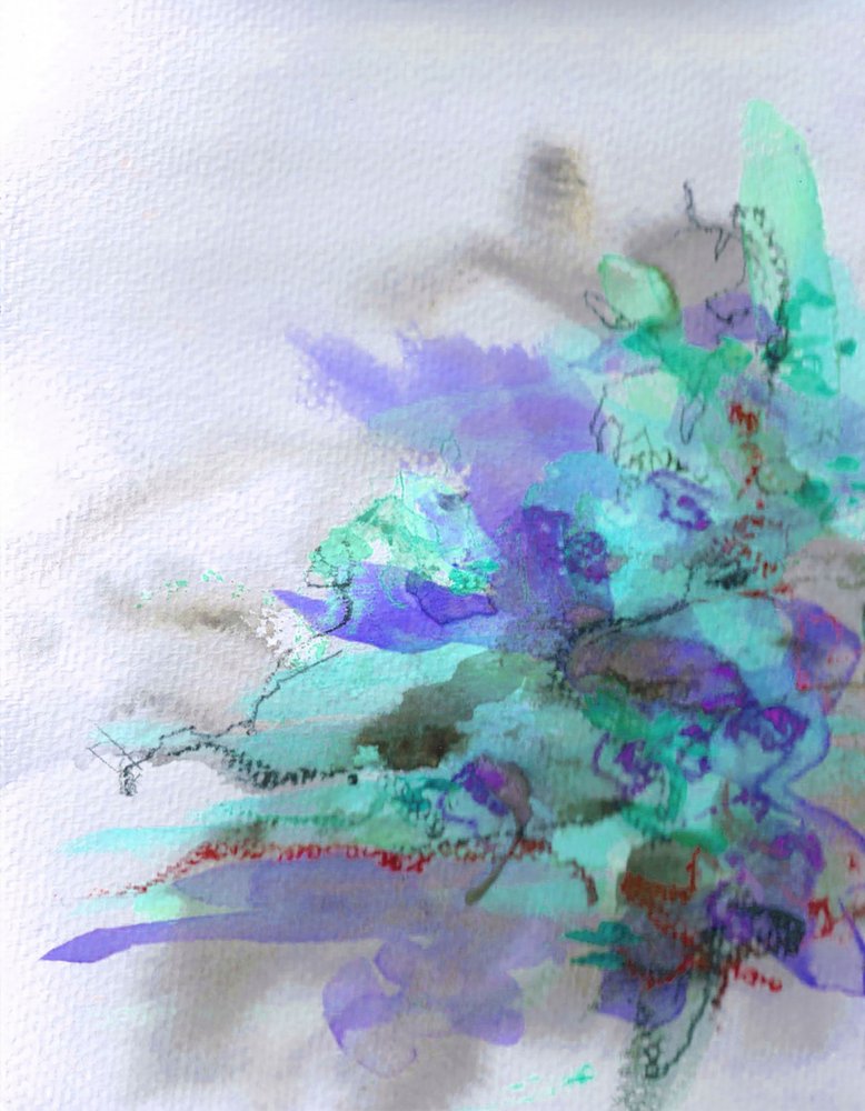 Aqua-Violett-Abstraktion von Lori Ann Folz