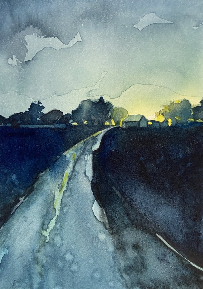 Landstraße in der Dämmerung von Luisa Millicent