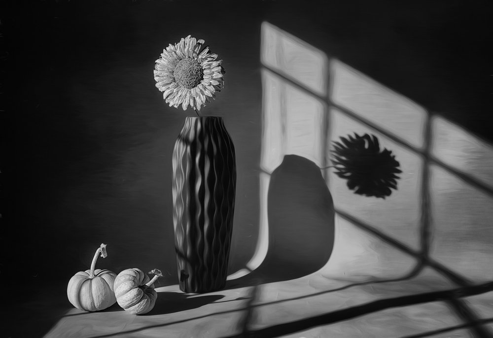 Herbstliches Sonnenblumen-Stillleben von Lydia Jacobs