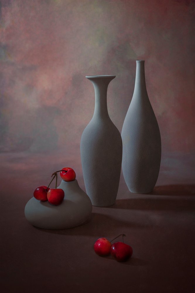 Elegantes Kirsch-Stillleben von Lydia Jacobs