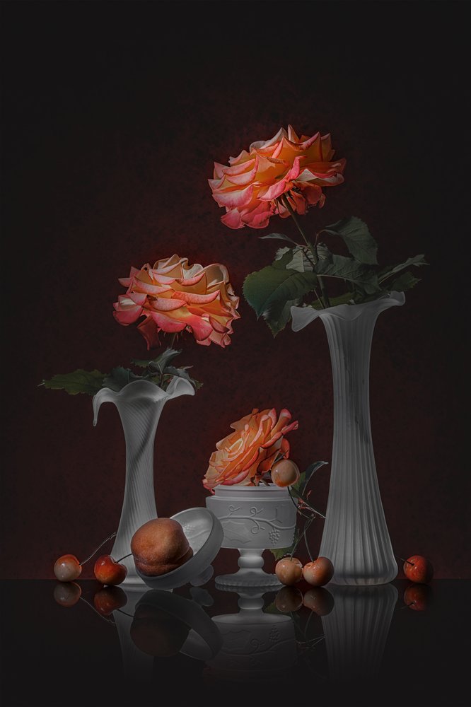 Elegantes Rosenstillleben von Lydia Jacobs