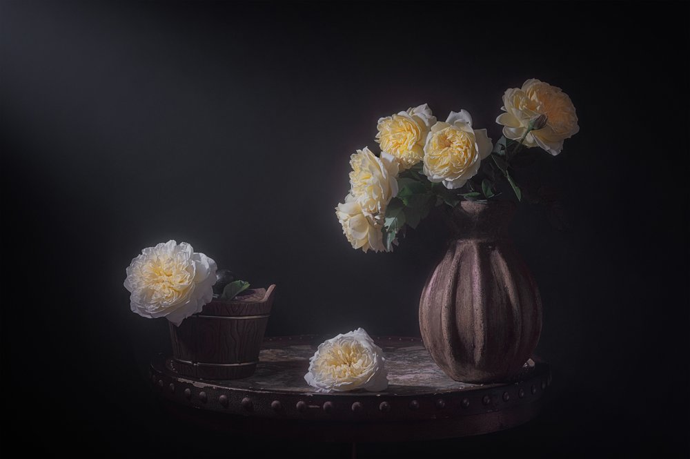 Elegante Gelbe Rosen von Lydia Jacobs