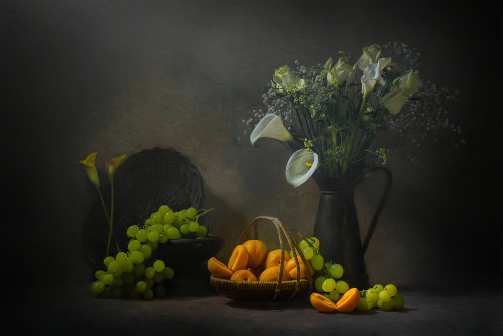 Stimmungsvolle Früchte und Blumen von Lydia Jacobs
