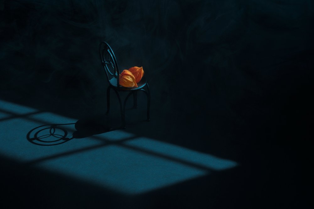 Orange Hülsen Stillleben von Lydia Jacobs