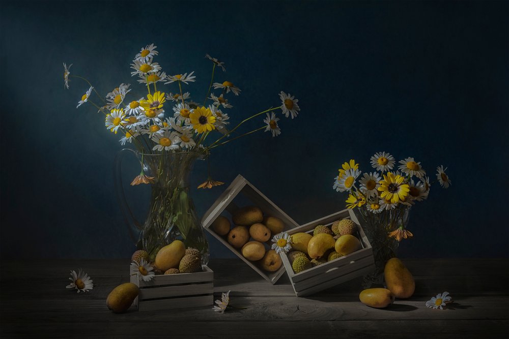 Rustikale Früchte und Blumen von Lydia Jacobs