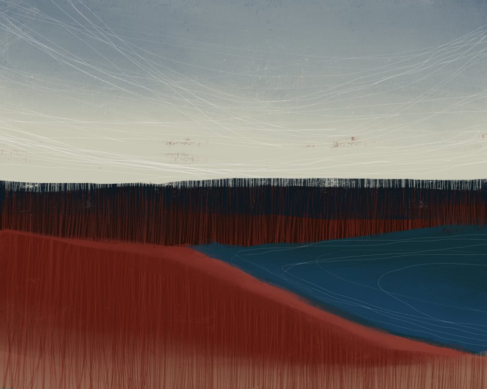Texturierte Abstrakte Landschaft von MANSI SAXENA