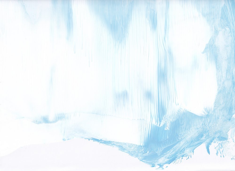 Weicher Blauer Minimalistischer Fluss von Maira Ribena
