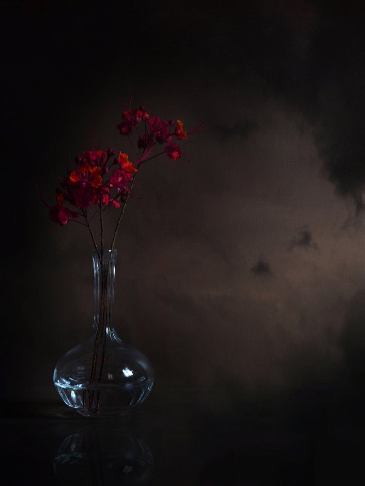 Stimmungsvolle rote Blumen von Margaret Halaby