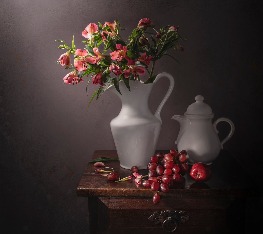 Stimmungsvolle Blumen und Früchte von Margareth Perfoncio
