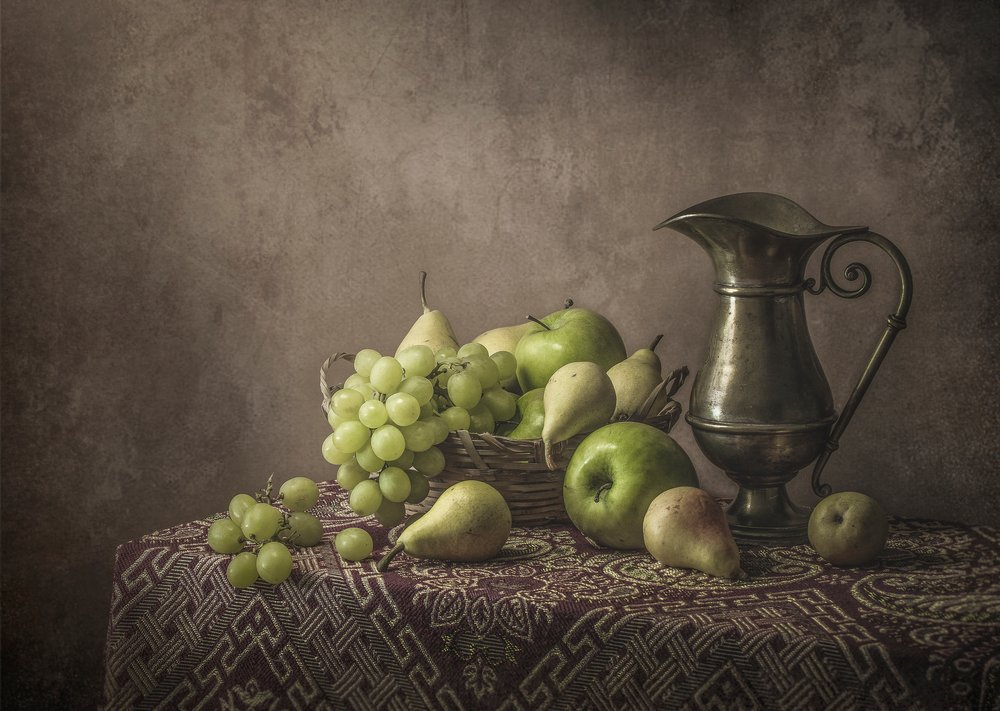 Vintage Frucht Stillleben von Margareth Perfoncio