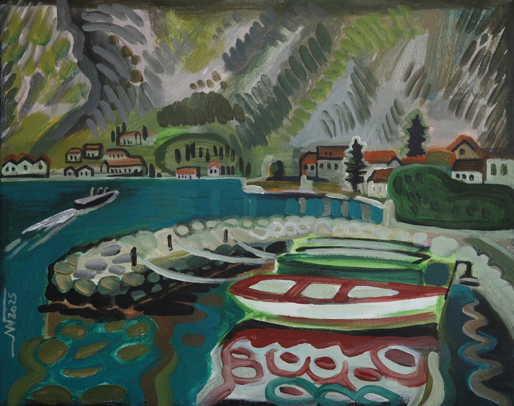Küstenort-Hafen von Marina Gorkaeva