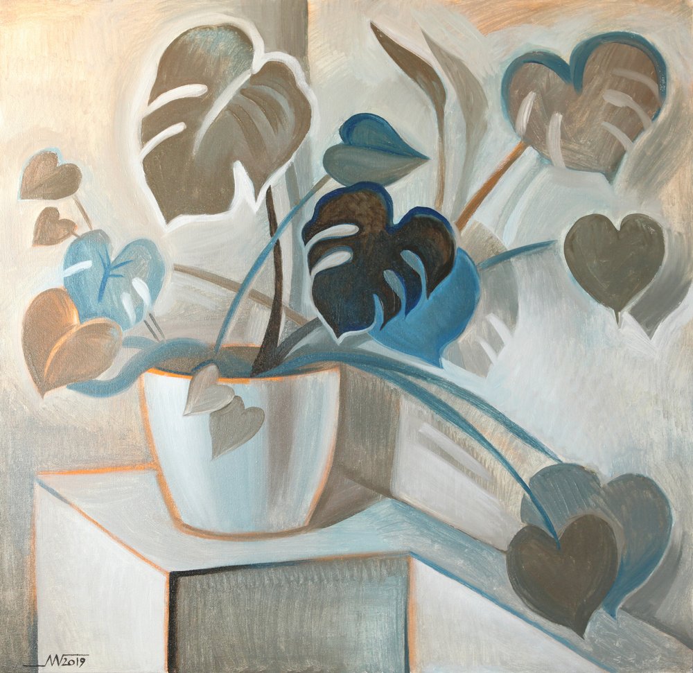 Moderne Monstera-Herzen von Marina Gorkaeva