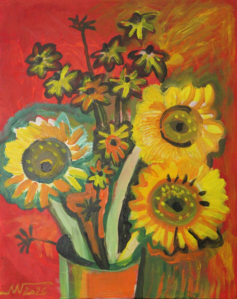 Leuchtender Sonnenblumenstrauß von Marina Gorkaeva