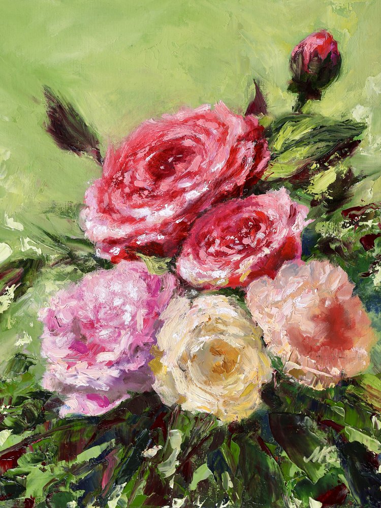 Farbenfroher Rosenstrauß von Marina Kozyr