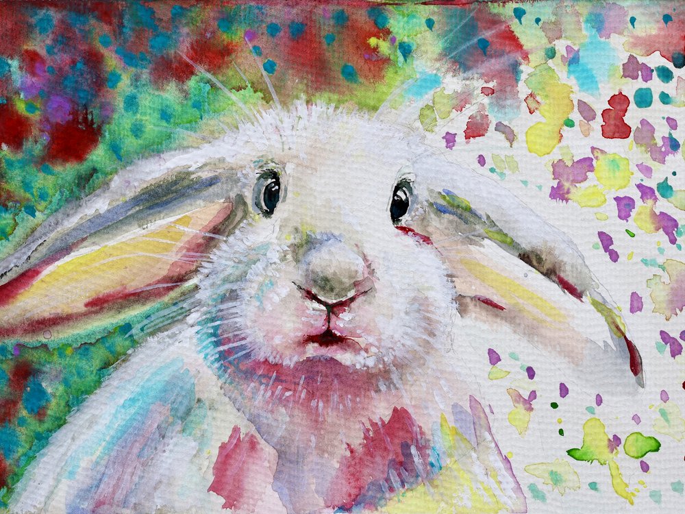 Farbenfrohes, verspieltes Kaninchen von Marina Kozyr