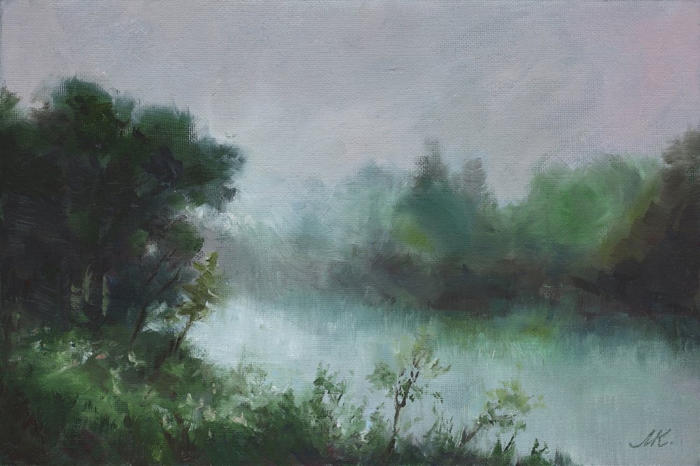 Neblige Flusslandschaft von Marina Kozyr