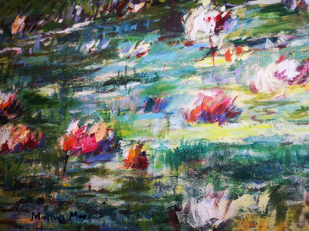 Lebhafter Seerosenteich von Matthys Moss