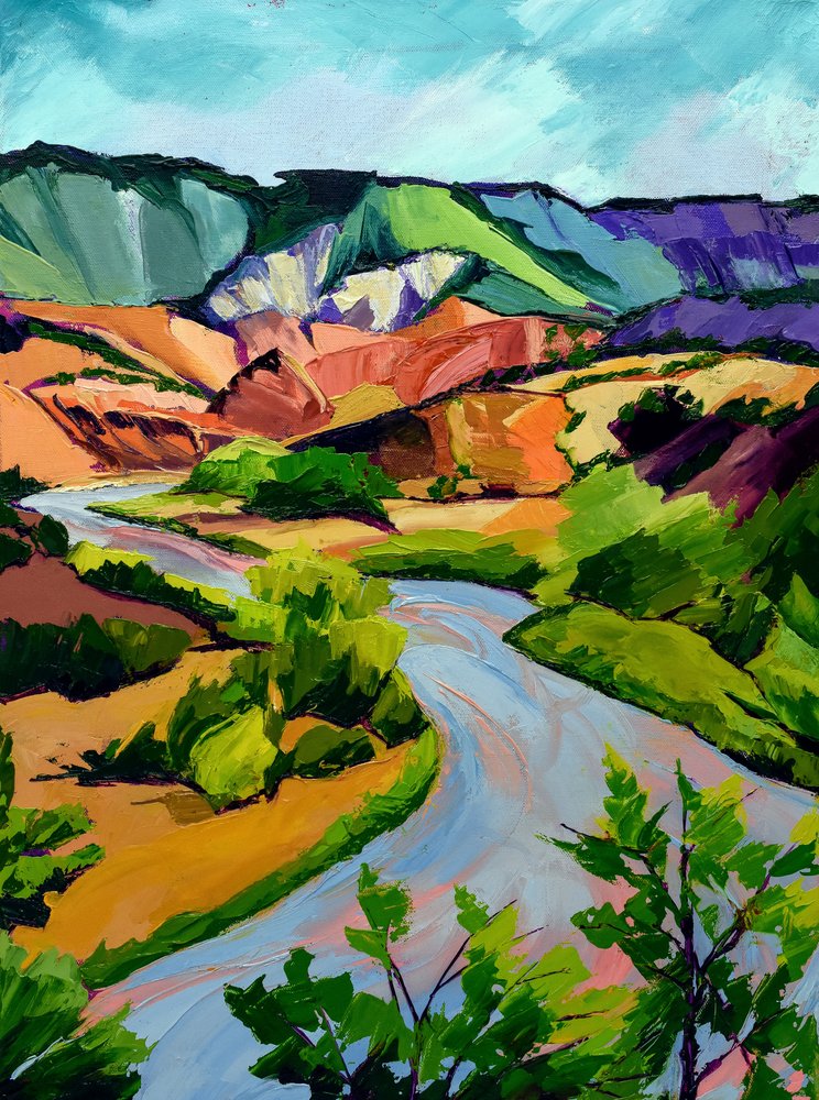 Bunte Flusslandschaft von Maxine Shore