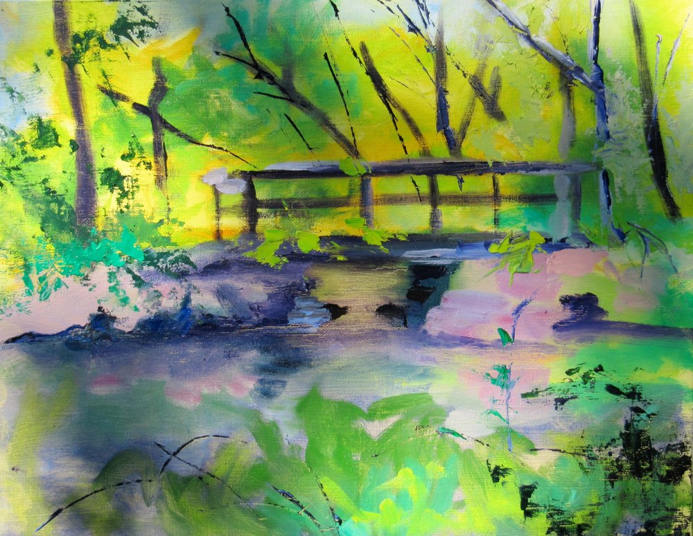 Serene Waldbrücke von Maxine Shore