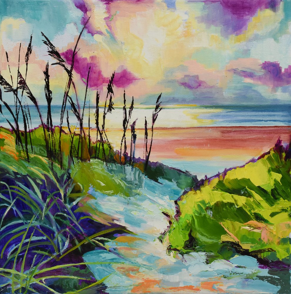 Lebendiger Strandsonnenuntergang von Maxine Shore