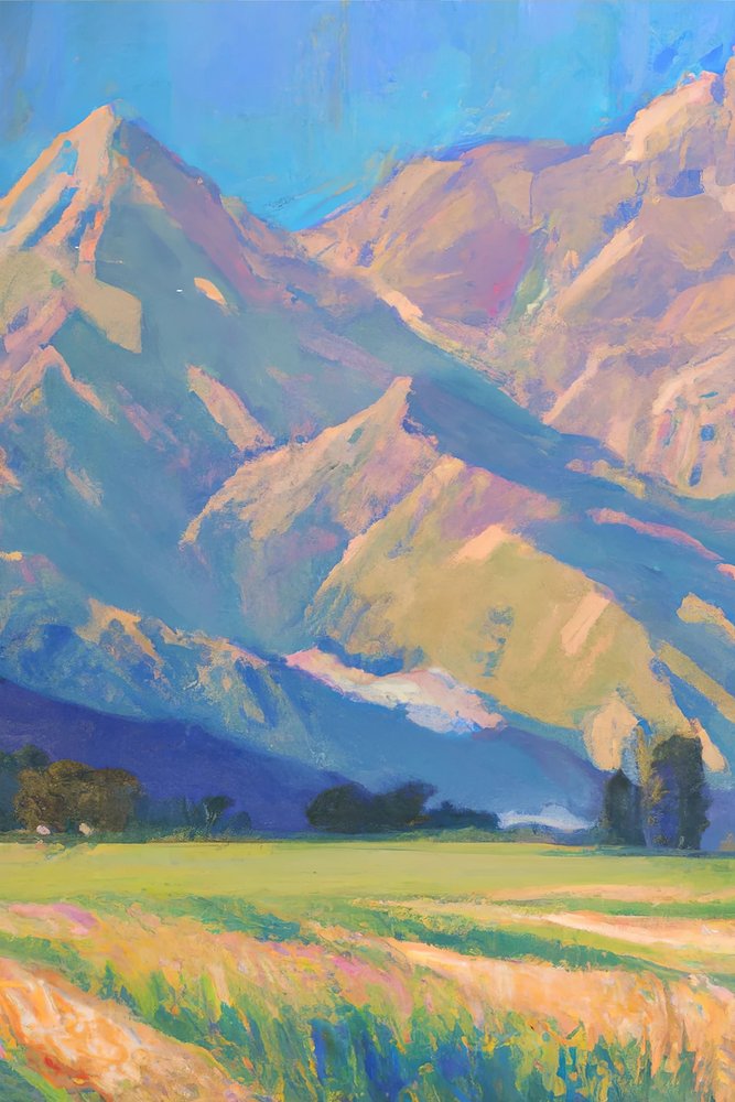 Lebhaftes Bergtal von Melloi Art Prints