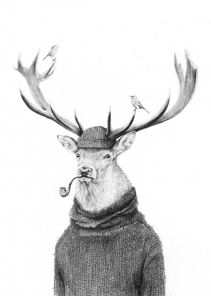 Denkende Wildnis S/W von Mike Koubou