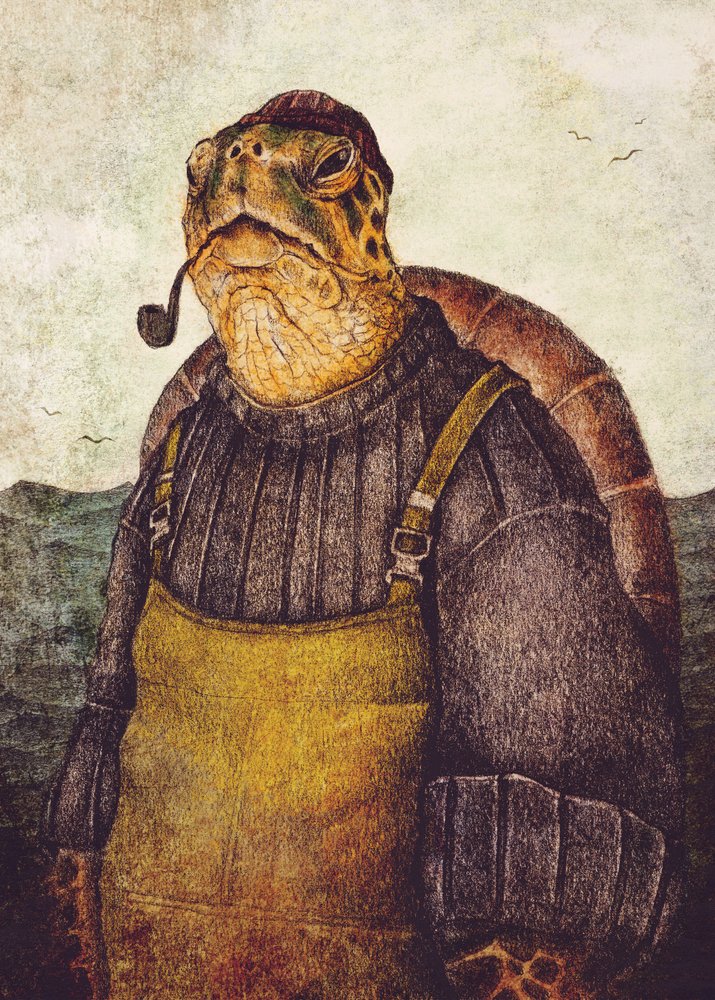 Stilvolle Vintage-Schildkröte von Mike Koubou