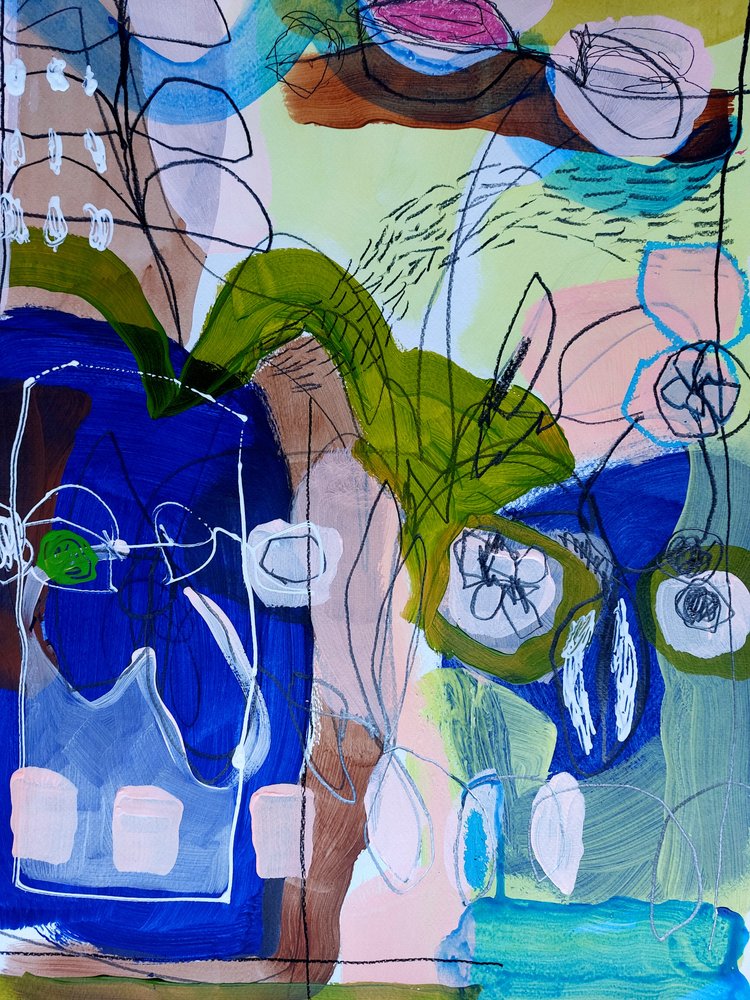 Lebendiger Abstrakter Garten von Monika Riethmueller