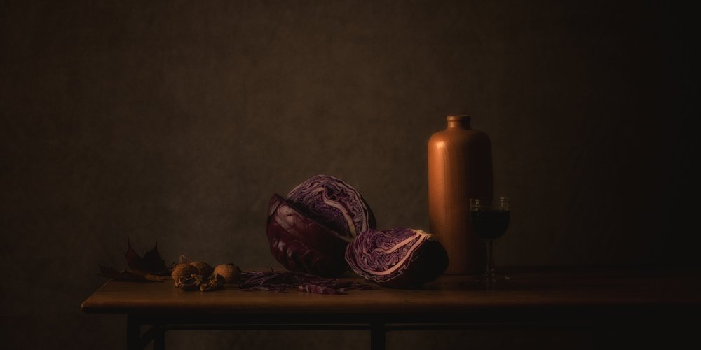 Rotkohl-Stillleben von Monique van Velzen