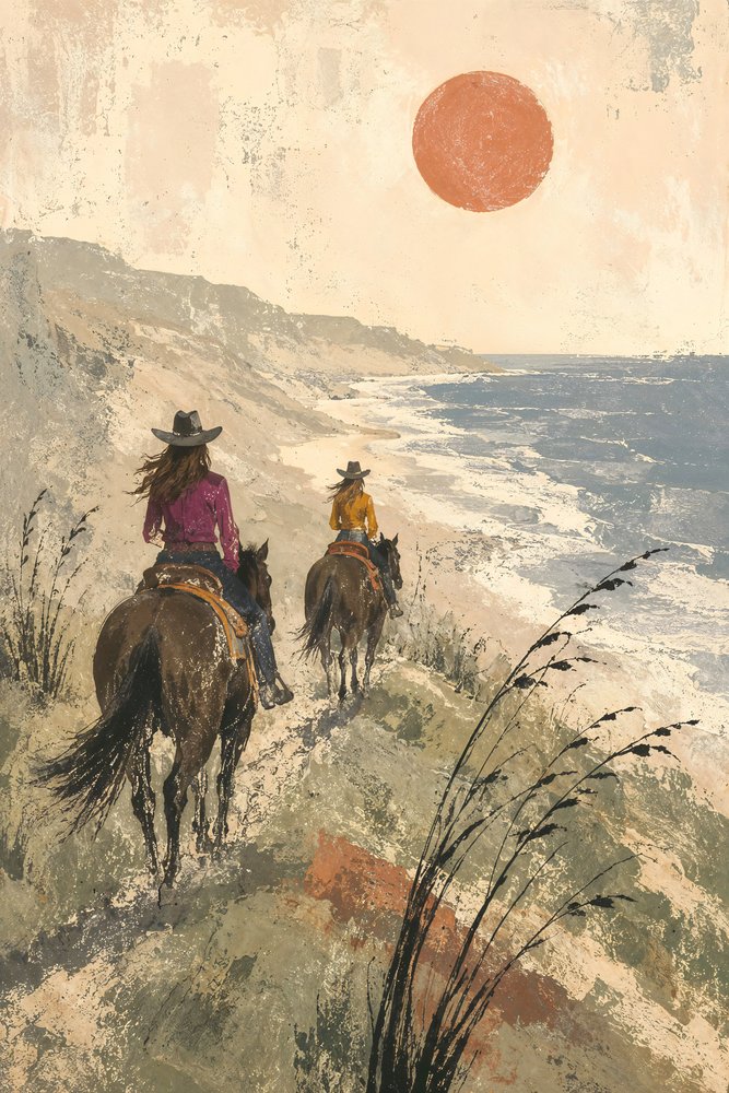 Küstenritt bei Sonnenuntergang von Natalie Bruns