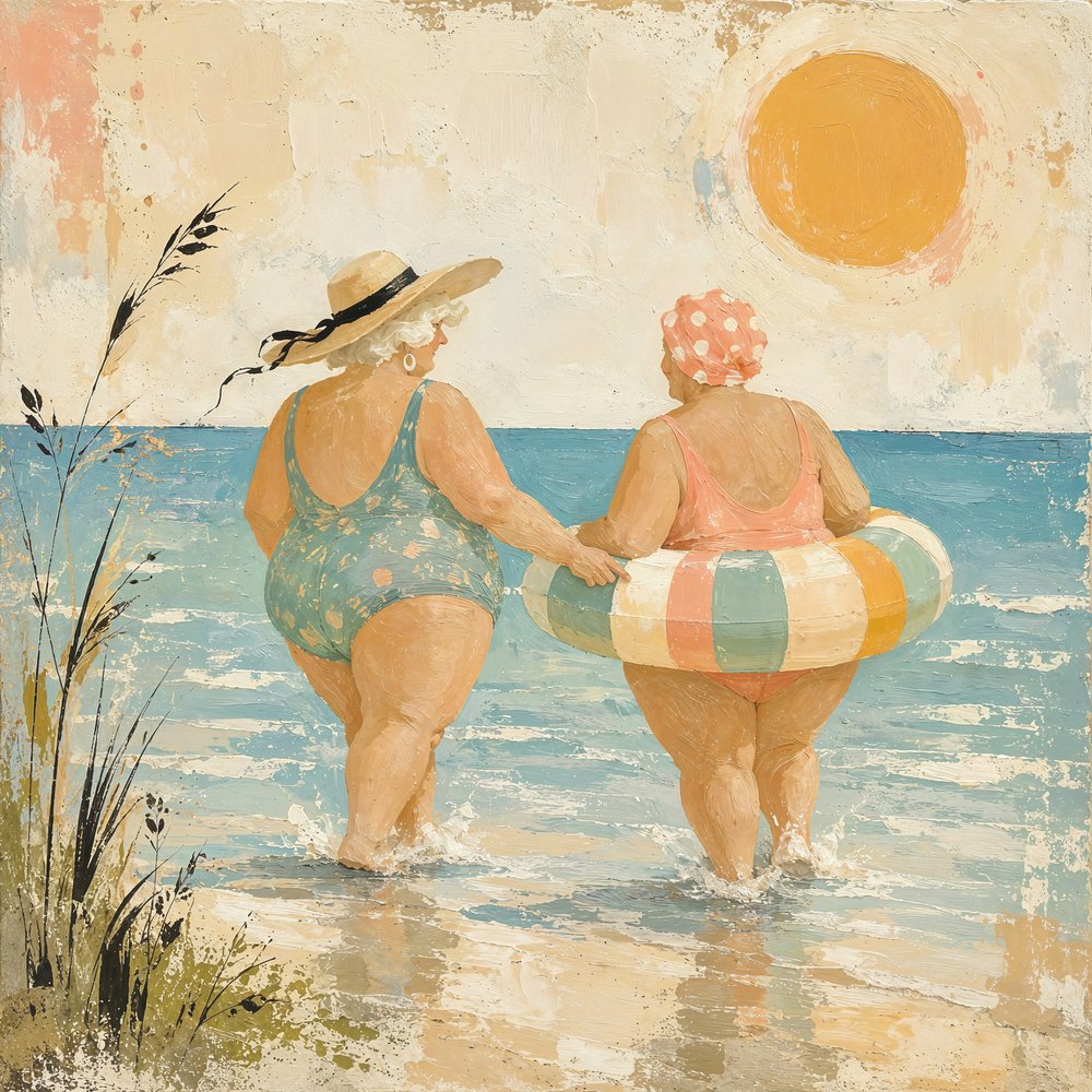 Freudiger Strandspaziergang von Natalie Bruns