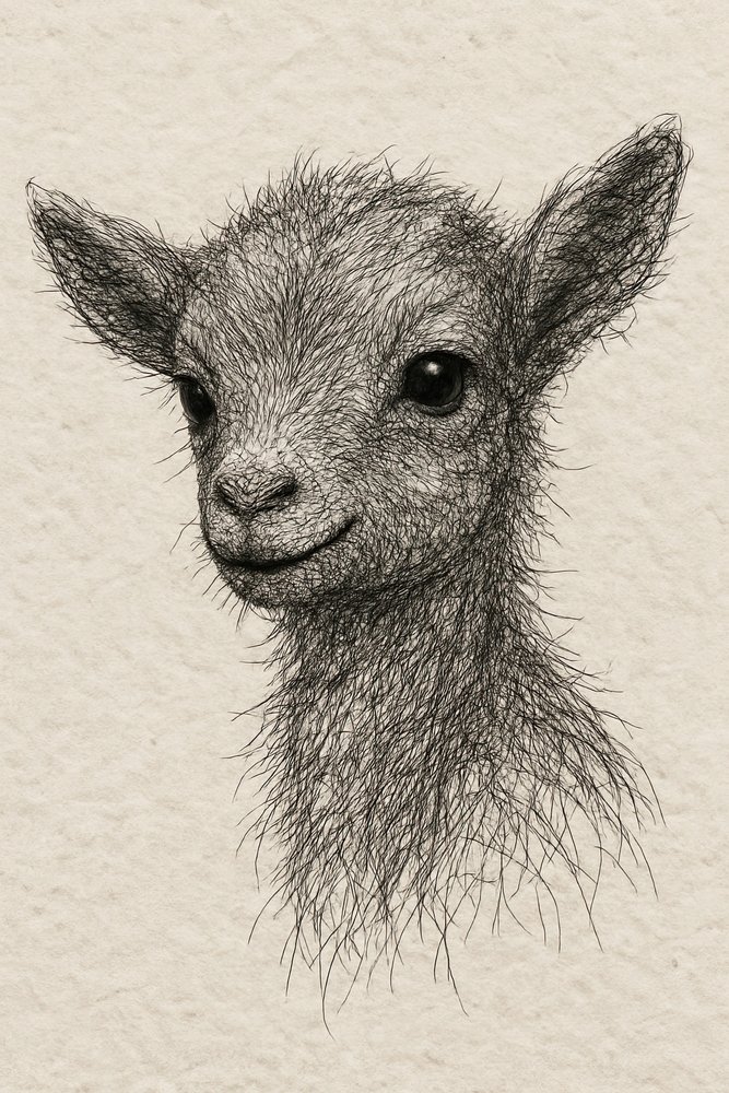 Lächelndes Baby-Ziege von Natalie Bruns