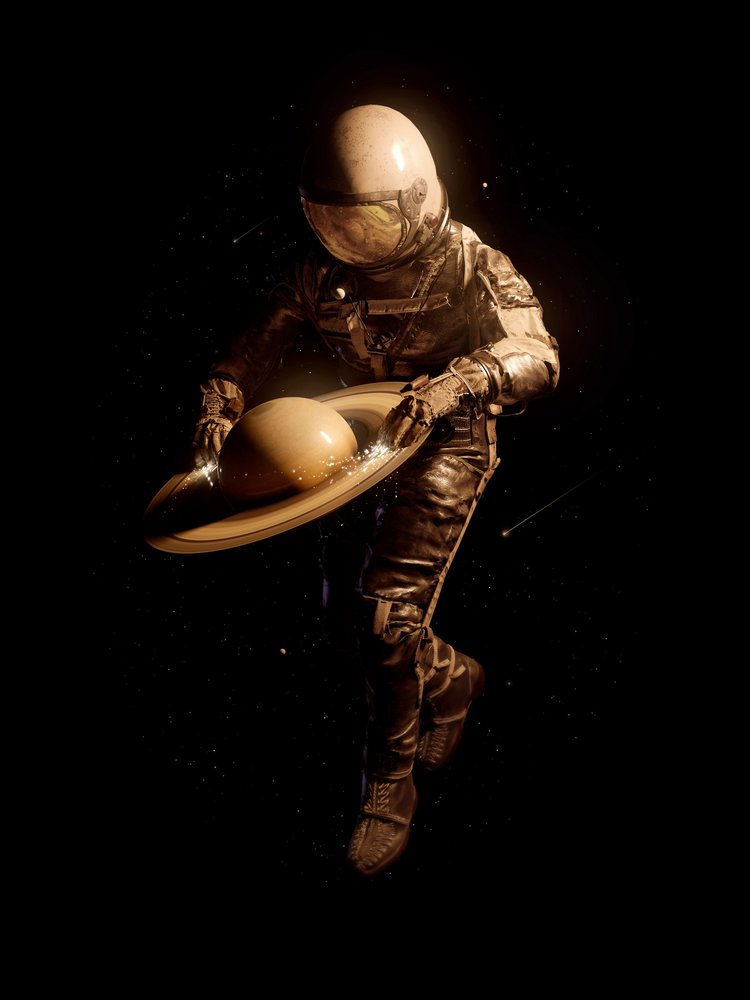 Astronaut und Saturn von Nicebleed