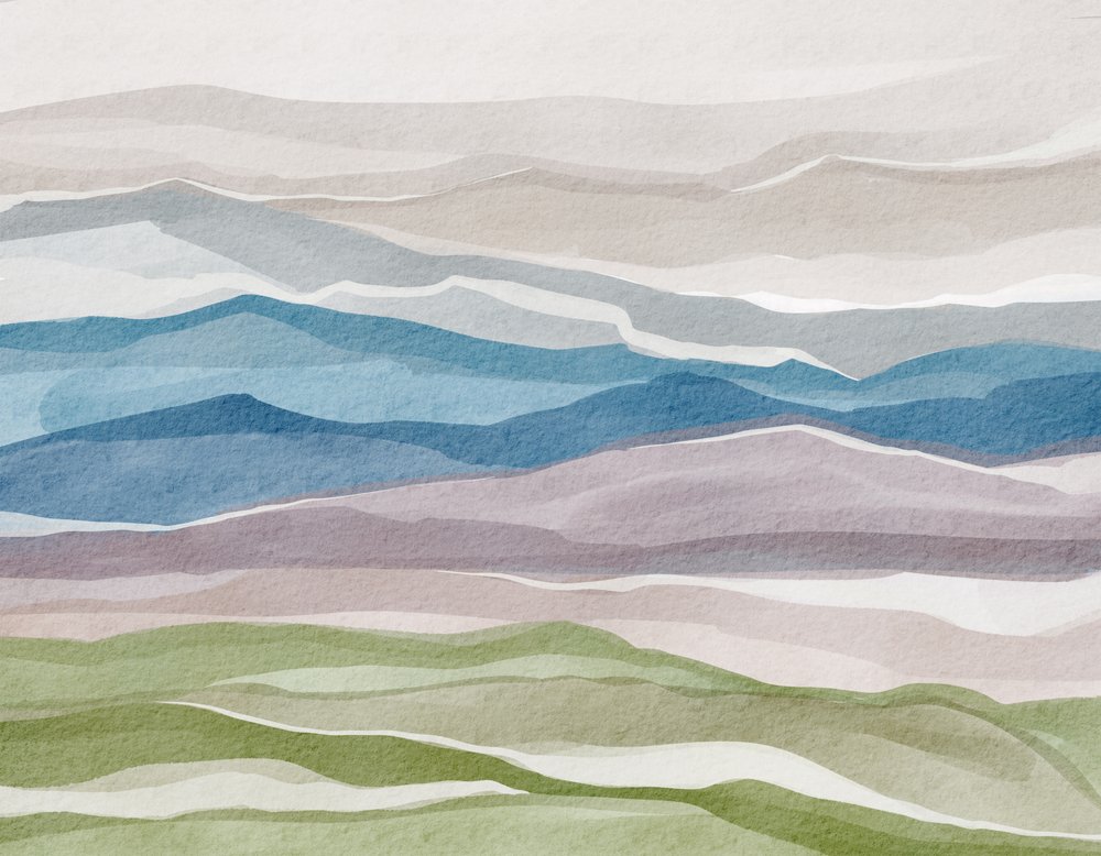 Abstrakte Aquarellberge von Nikita Jariwala