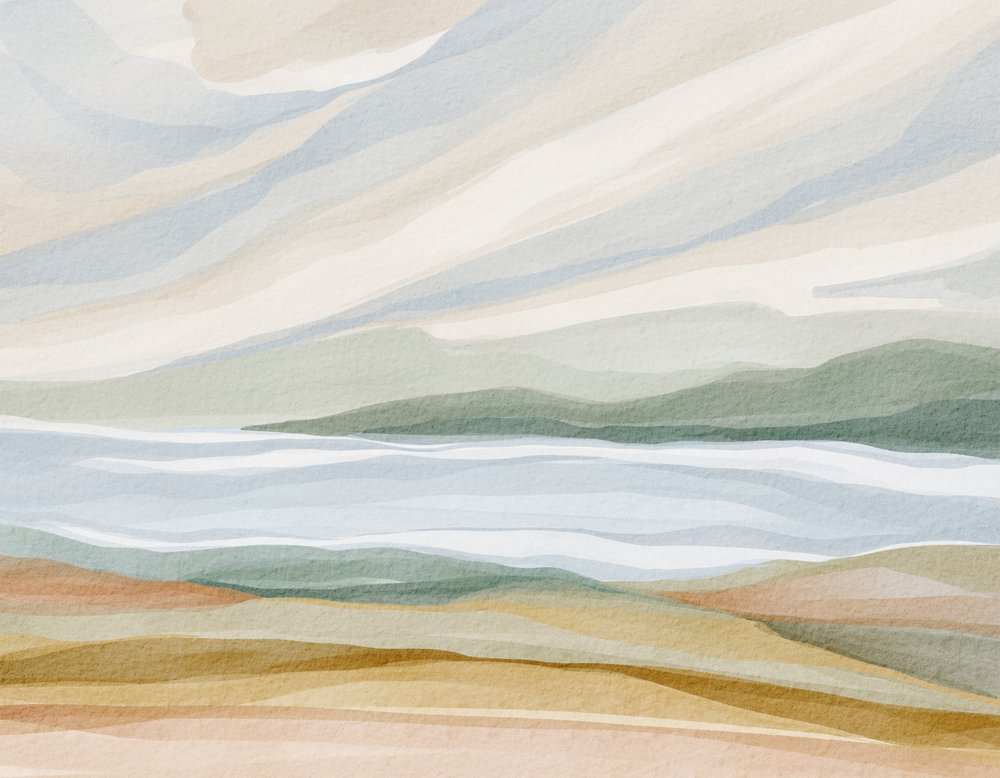 Ruhige Aquarelllandschaft von Nikita Jariwala