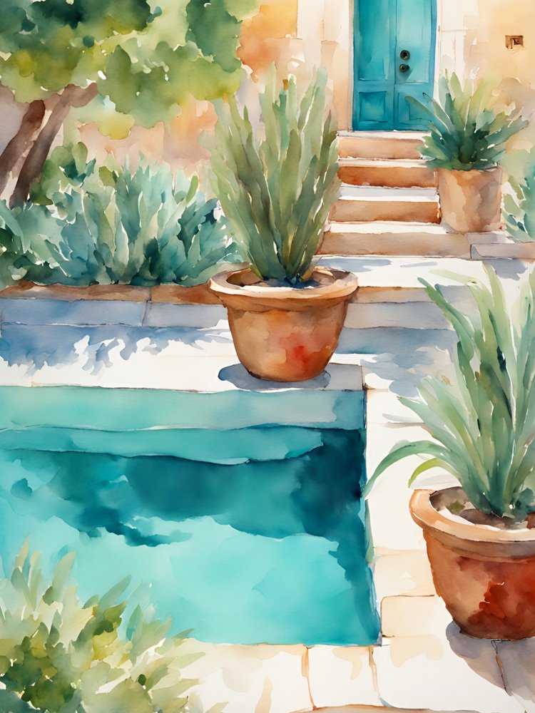 Mittelmeer-Poolgarten von Ohkimiko