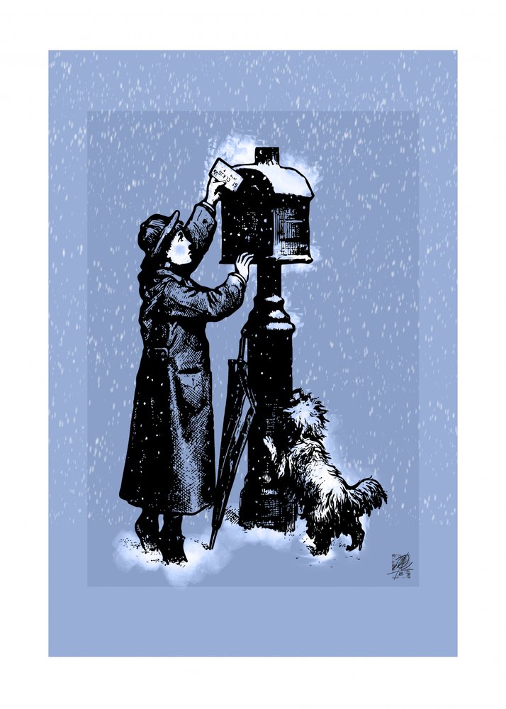 Mädchen verschickt Winterbrief von Osvaldo Russo