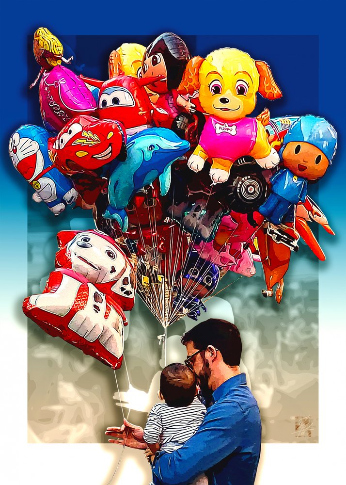 Glücklicher Vater Baby Ballons von Osvaldo Russo