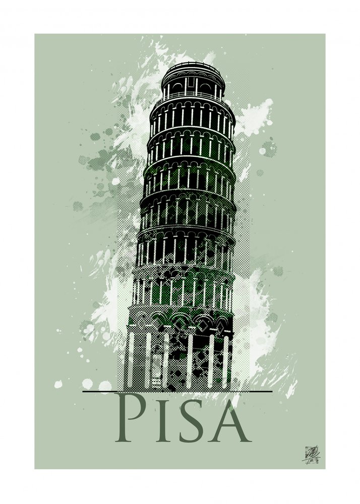 Schiefer Turm von Pisa von Osvaldo Russo