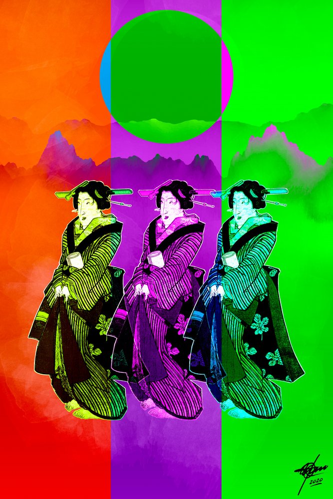 Pop-Art Geisha Trio von Osvaldo Russo