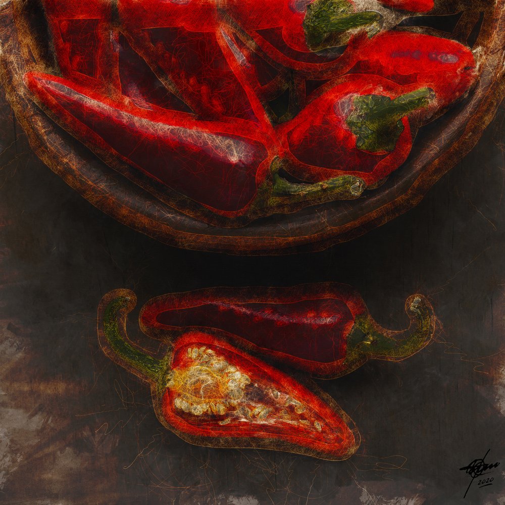 Rote Heiße Chillie von Osvaldo Russo