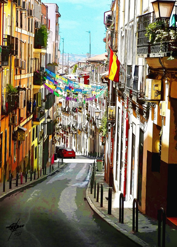 Lebendige spanische Straße von Osvaldo Russo