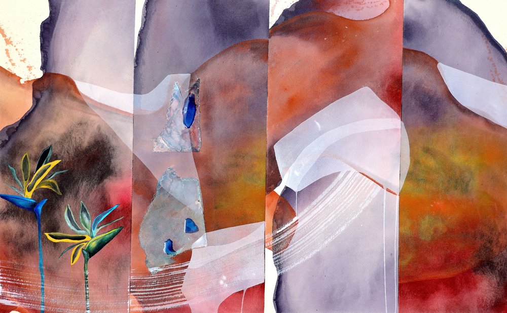 Abstrakte blaue Botanicals von Poonam Choudhary