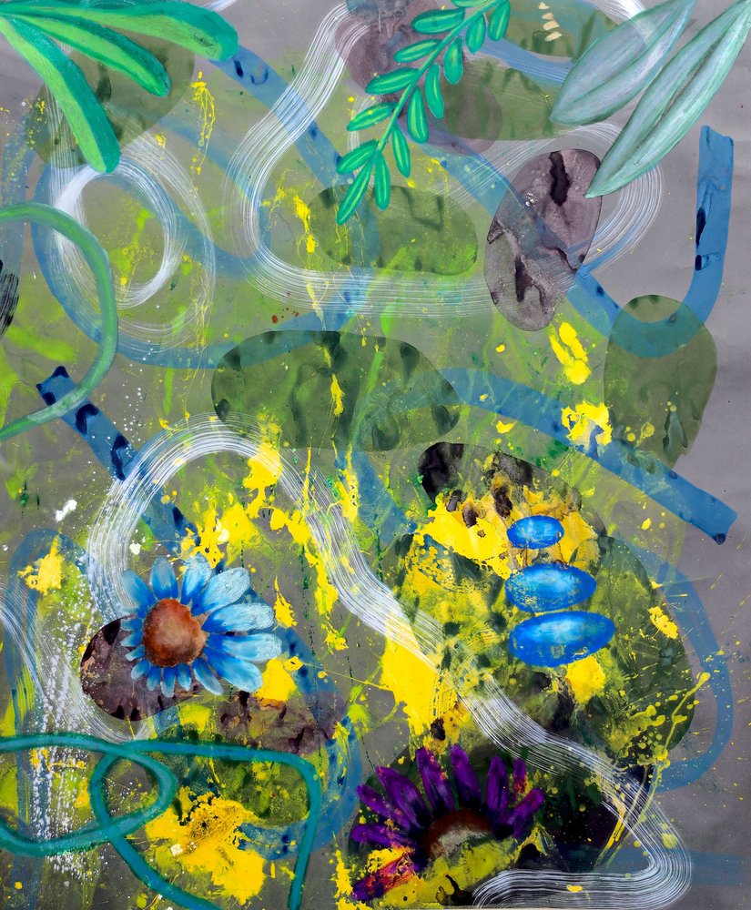 Garten Teich Abstrakt von Poonam Choudhary