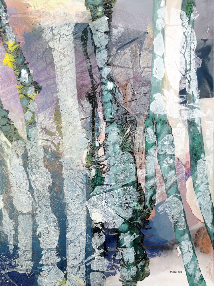 Nebliger Wald Abstrakt von Poonam Choudhary