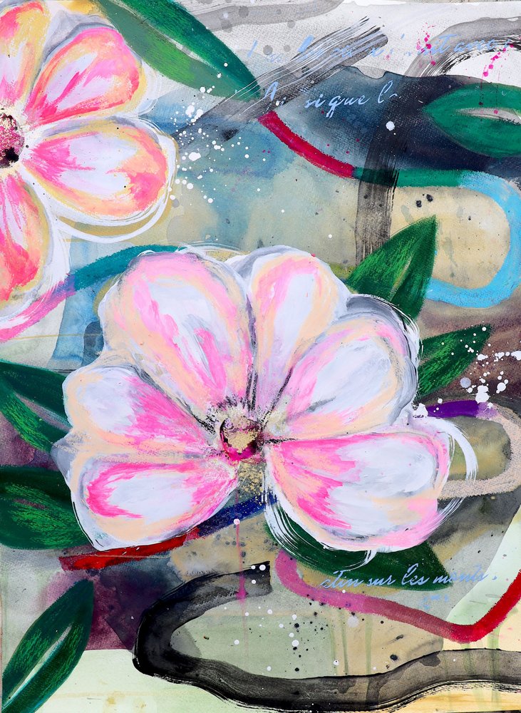 Rosa Blumenabstrakt von Poonam Choudhary