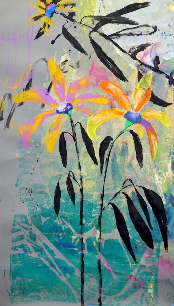 Lebendige abstrakte Blumen von Poonam Choudhary