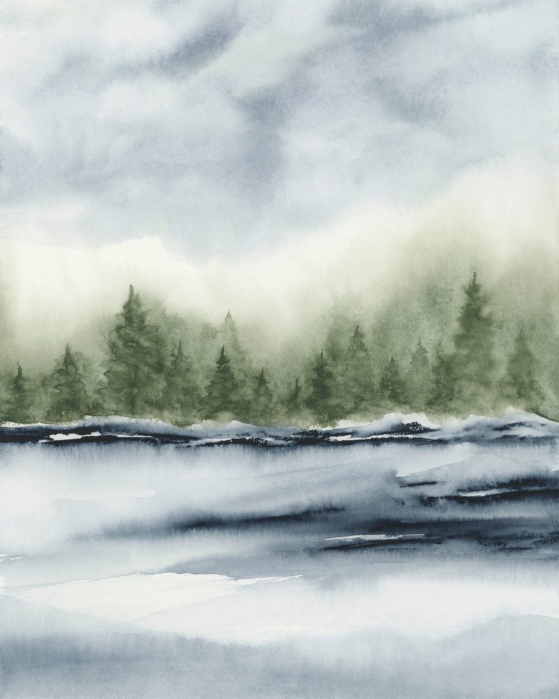 Nebliger Waldsee von Rachel Elise